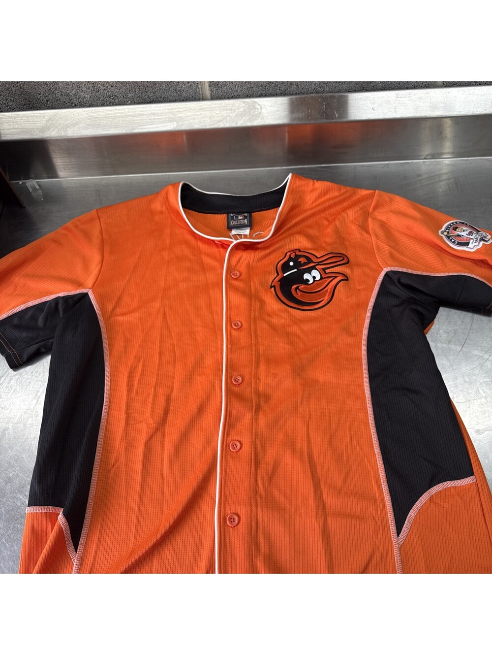 Cal Ripken Jr. Baltimore Orioles Cooperstown Majestic Stitched Button Up XL